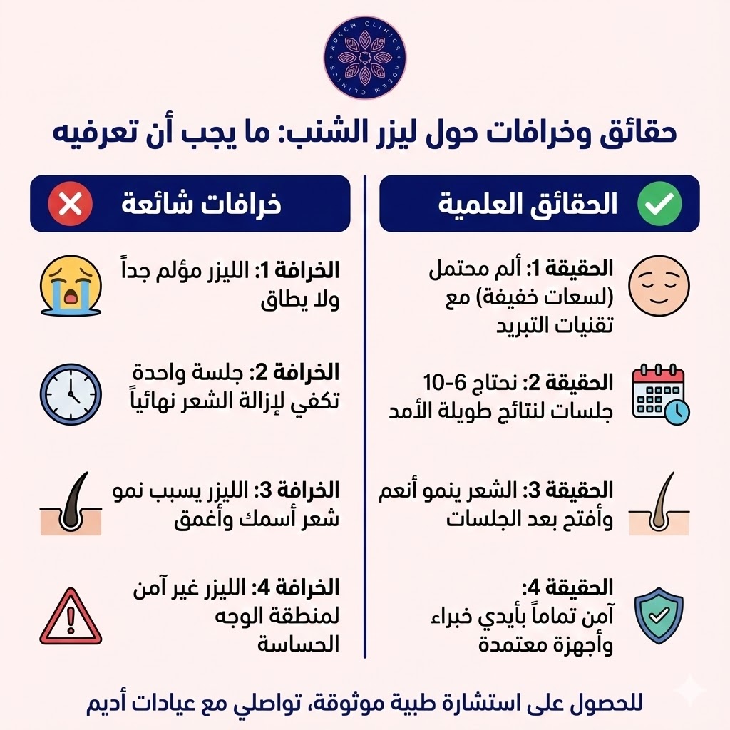 ليزر الشنب: حقائق وخرافات