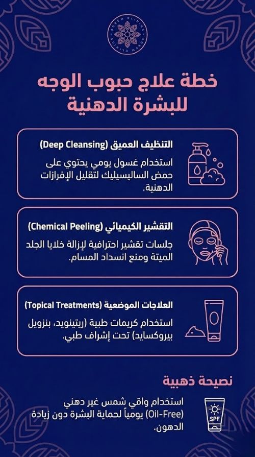 علاج الحبوب في الوجه للبشرة الدهنية