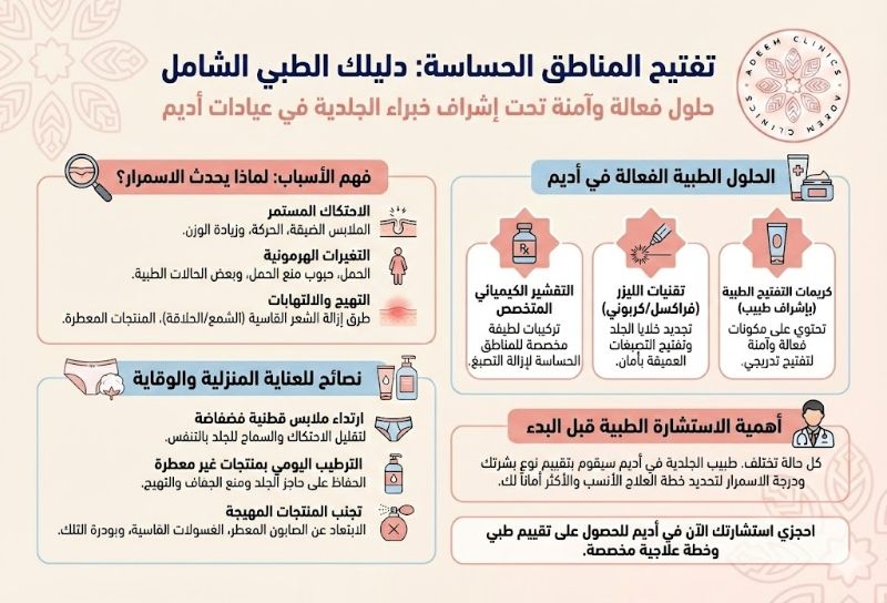 ازالة اسمرار المنطقة الحساسة: كيفية تبييض المناطق الحساسة بسرعة؟