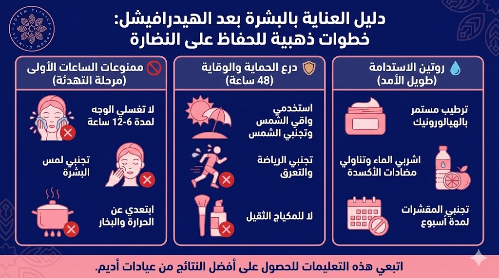 العناية بالبشرة بعد الهيدرافيشل
