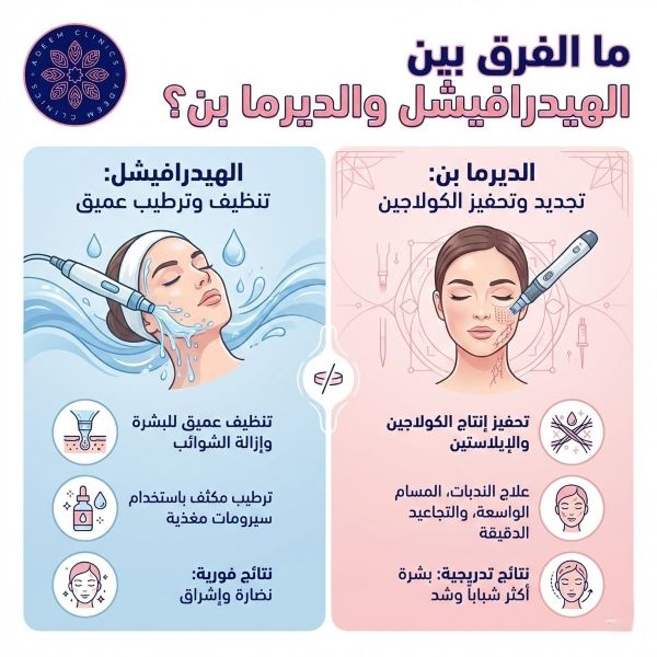 ما الفرق بين الهيدرافيشل والديرما بن؟ لقرار صحيح وبشرة مثالية