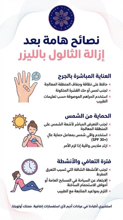 نصائح العناية بالجلد بعد إزالة الثالول بالليزر