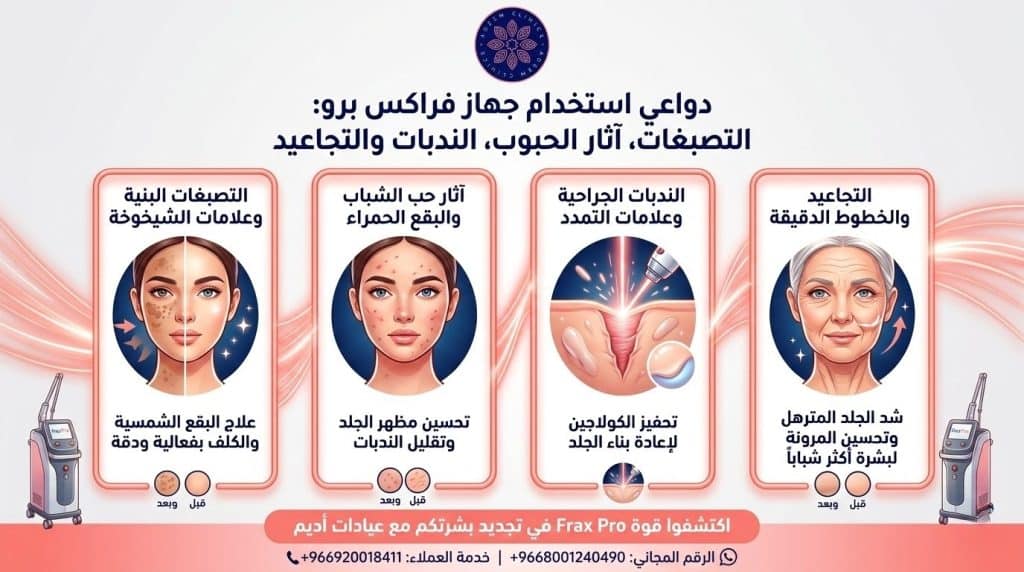 دواعي استخدام جهاز فراكس برو: التصبغات، آثار الحبوب، الندبات والتجاعيد