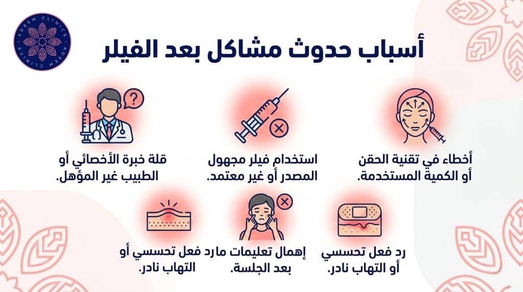 أسباب حدوث مشاكل بعد الفيلر