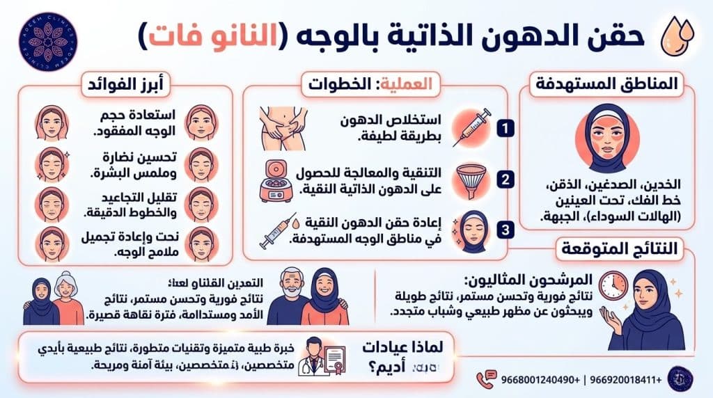 كيف تتم عملية حقن الدهون الذاتية في الوجه؟