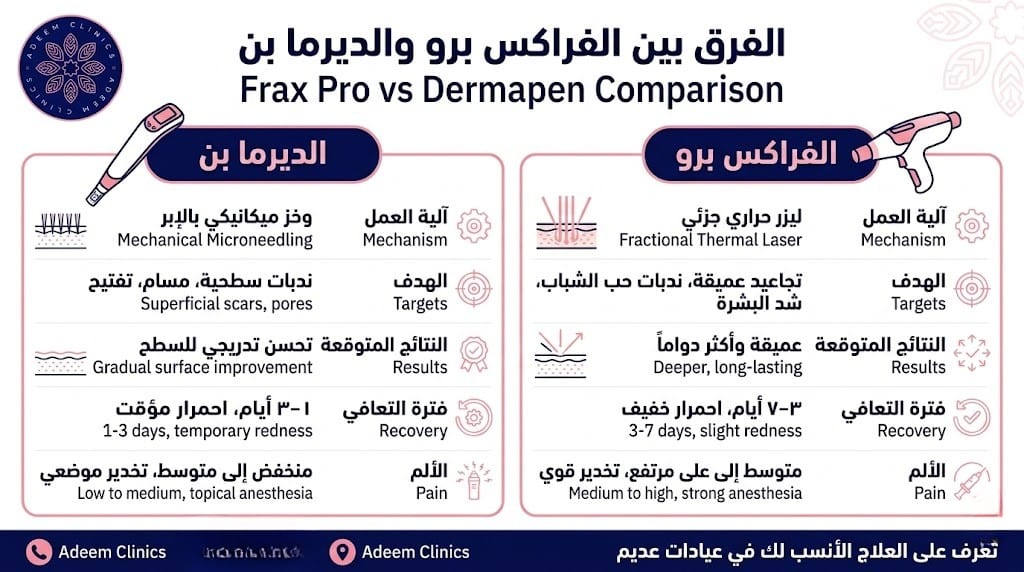 الفرق بين الفراكس برو والديرما بن: دليلك لاختيار الأنسب لبشرتك