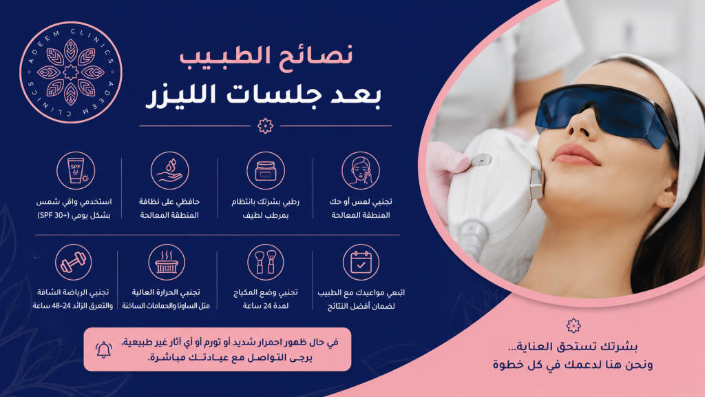 نصائح الطبيب بعد جلسات الليزر