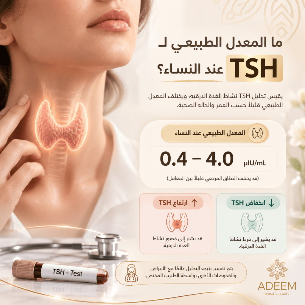 ما المعدل الطبيعي لـ TSH عند النساء؟