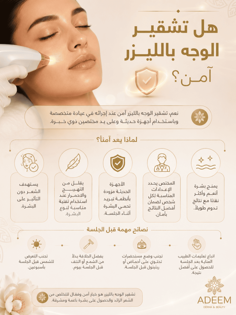 هل تشقير الوجه بالليزر آمن؟